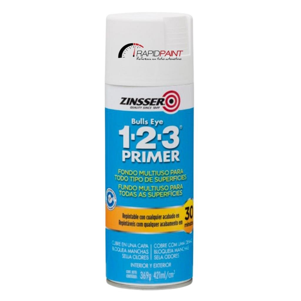 SPRAY PRIMER 1-2-3 ZINSER BRANCO 420ML RUST OLEUM - TUBO