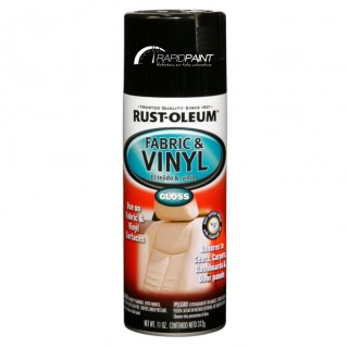 SPRAY VINIL & TECIDO PRETO BRILHANTE 340ML RUST OLEUM - TUBO