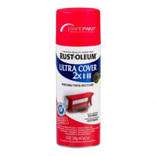 SPRAY VERMELHO PAPOULA ACETINADO ULTRA COBERTURA 2X 447ML RUST OLEUM - TUBO