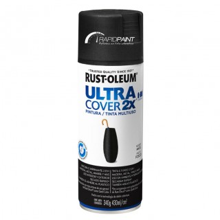 SPRAY PRETO FOSCO ULTRA  COBERTURA 2X 430ML RUST OLEUM - TUBO