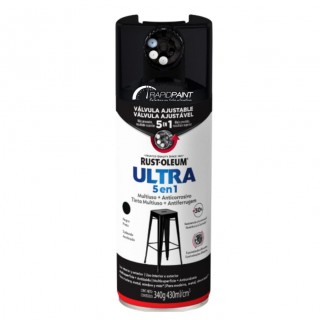 SPRAY PRETO ACETETINADO. 5 X 1 430ML RUST OLEUM - TUBO