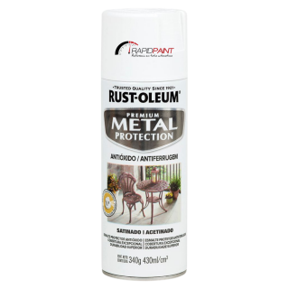 SPRAY BRANCO ACETINADO METAL PROTECTION 430ML RUST OLEUM - TUBO