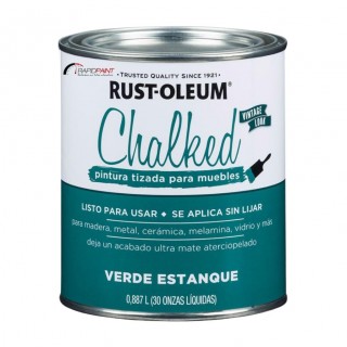 CHALKED GIZ VERDE ESTANQUE 887ML RUST OLEUM - LATA